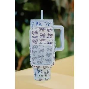 Chinoiserie Coquette Bows Tumbler Zipper Pouch