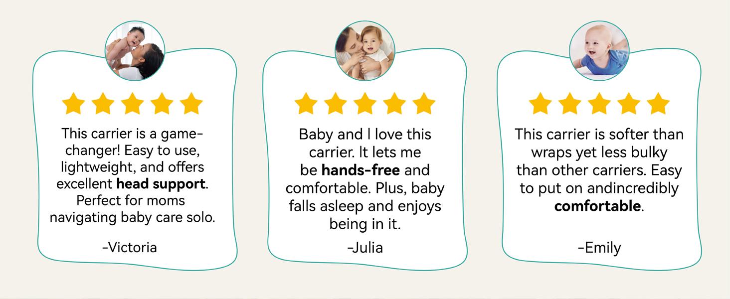 Baby Carrier 7-45 lbs with Natural Material, Newborn to Toddler, Ergonomic Design,Versatile and Adjustable,Hands Free for Moms&Dads