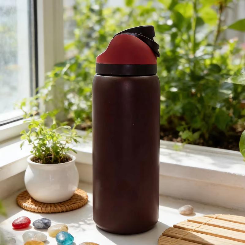 Owala FreeSip Black Cherry Insulated Water Bottle – Sleek Cherry Red Stainless Steel Straw Bottle, Leakproof & Aesthetic Everyday Essential