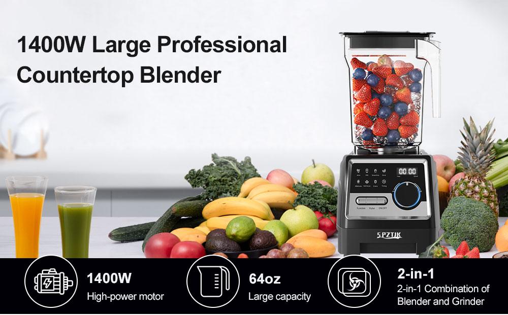 SPZTJK Professional Blender,Kitchen for Blender 68oz BPA Free 2 Containers Countertop Blenders, achine, Ice Crushing&Max.1400Watts/1000Watts Blender and Grinder Combo  , Smoothies/Juice/Nuts BUTTER/Food Processor/Kitchen Appliances