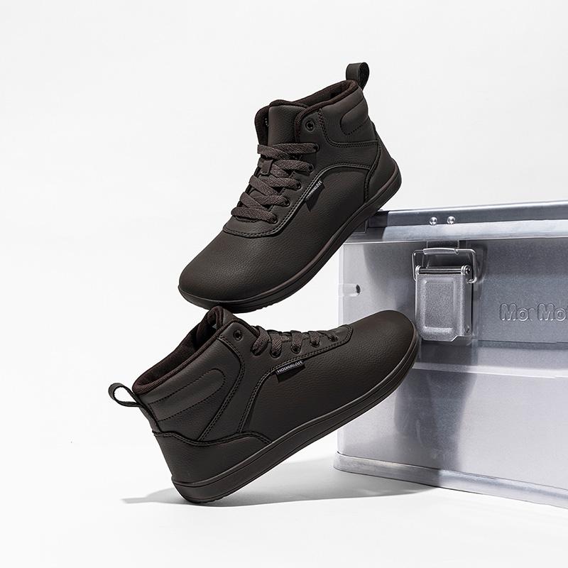 HOBIBEAR City Wide-Fit Shoes for Women, Sports Casual Mid-Cut Leatherette Single Shoes, Solid Color Walking Shoes