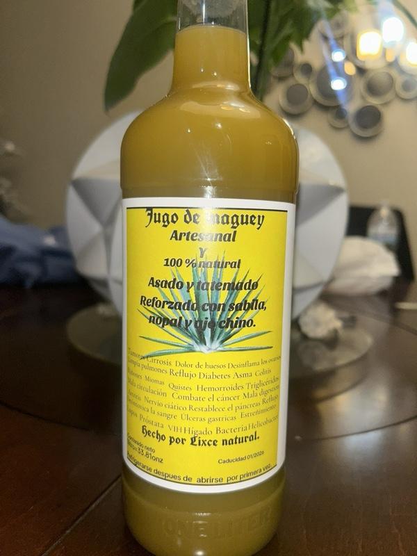 Lixce Jugó de Maguey Artesanal, 100% Natural Reinforced with Sábila Nopal and Ajo Chino Strong Flavor