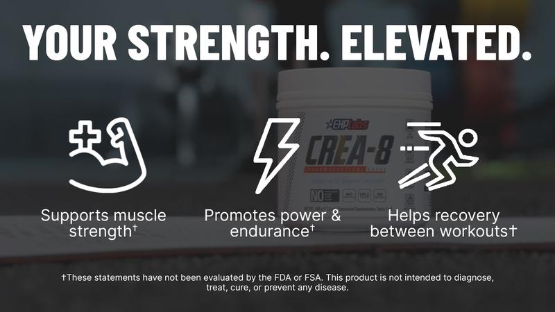 EHPlabs CREA-8 Micronized Creatine Monohydrate Powder - 100% Pure, Unflavored, Vegan-Friendly, 500g & 250g Tub Options for Strength, Endurance, and Recovery - Edible | New Year New Me