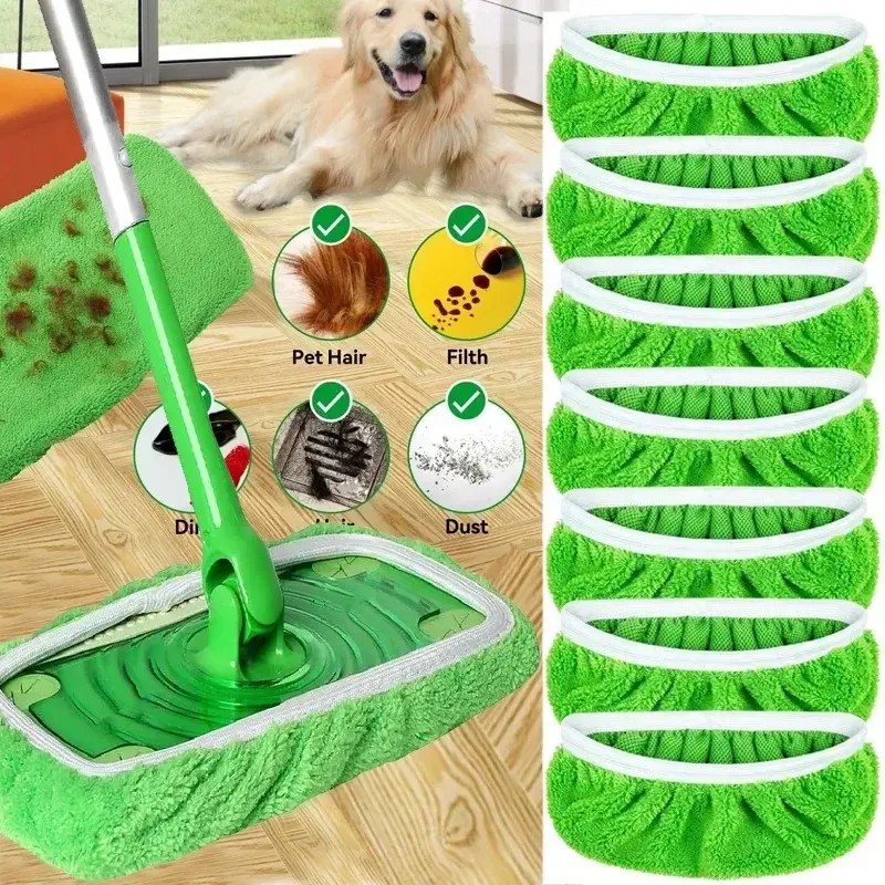 1/3/6Pc Microfiber Mop Cloth Dry Cleaning Cloths Household Reusable Microfiber Mop Pads Replacement Washable Rag Towel NONE