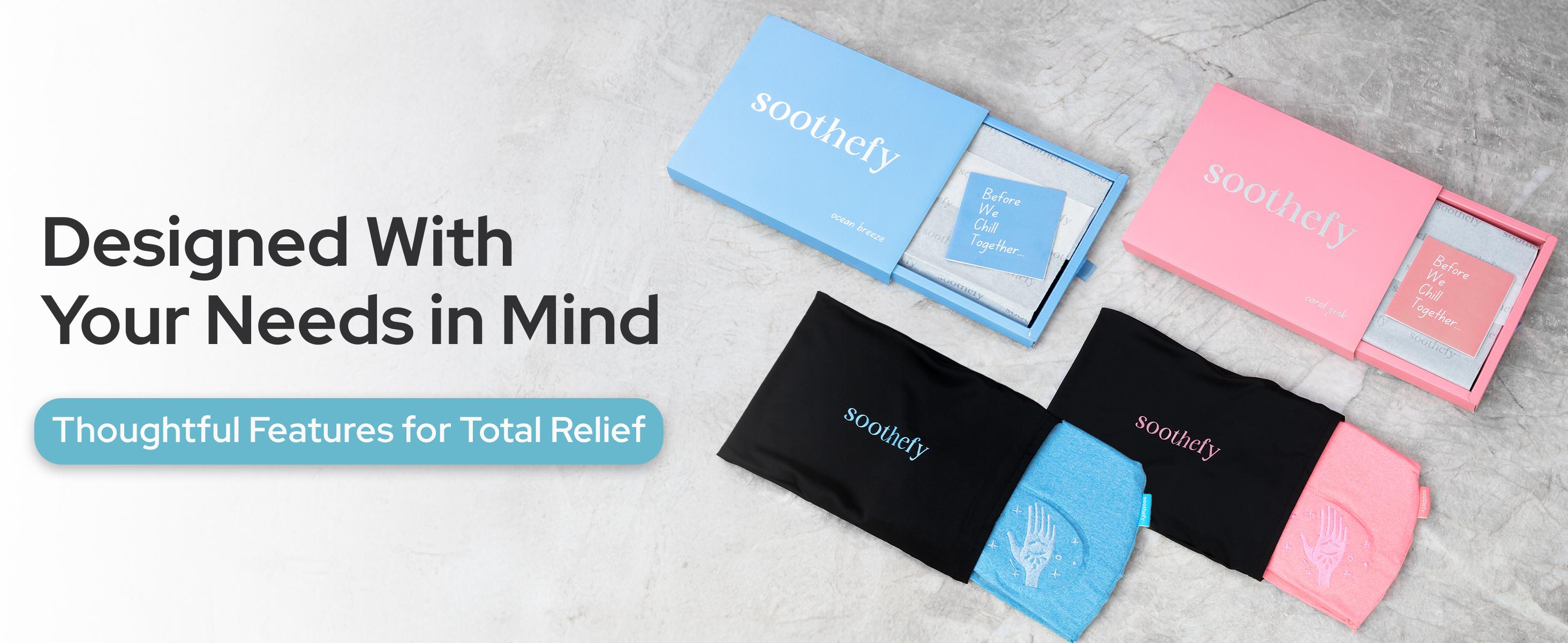 Soothefy Migraine Headache Relief Cap - Built-in Slide-Up Eye Mask - 360° Cooling & Compression Hangover Hat for Hot & Cold Therapy, Ice Head Wrap for Tension and Stress, Gift Soothing Sleep Aid Products