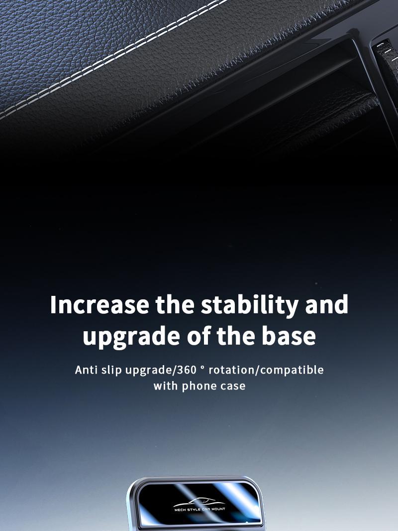 Car phone holder 360 degree rotation, suitable for car navigation in-car dashboard, horizontal and vertical screen adjustment angle, suction cup fixed non-slip mobile phone holder suitable for iPhone and Android