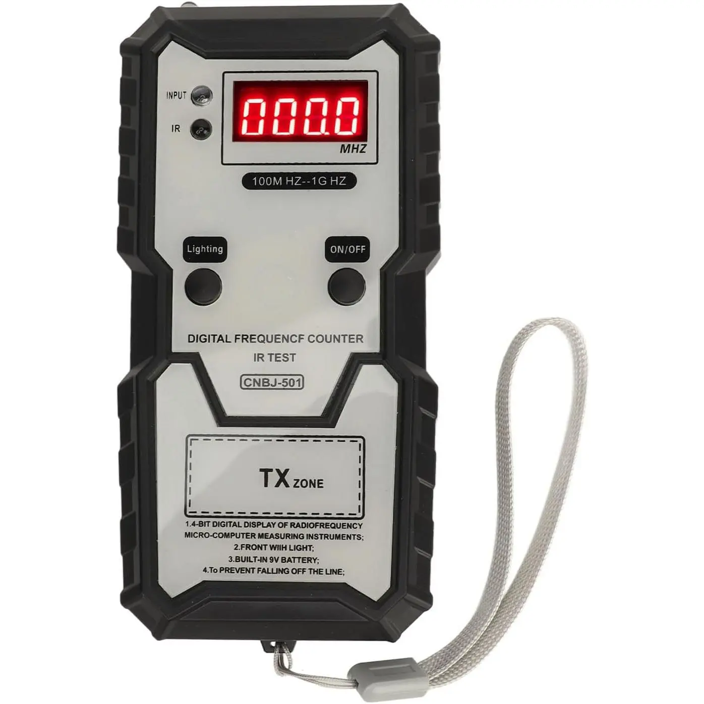 Remote Key Frequency Tester, 100MHZ to 1GHZ Infrared Remote Control Meter, Portable Key Fob Digital Counter for Access Control