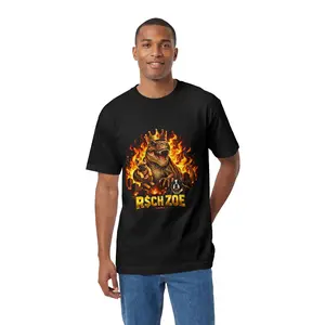 Flaming T‑Rex R$ch Zoe T-Shirt | Dinosaur Fire Graphic Tee