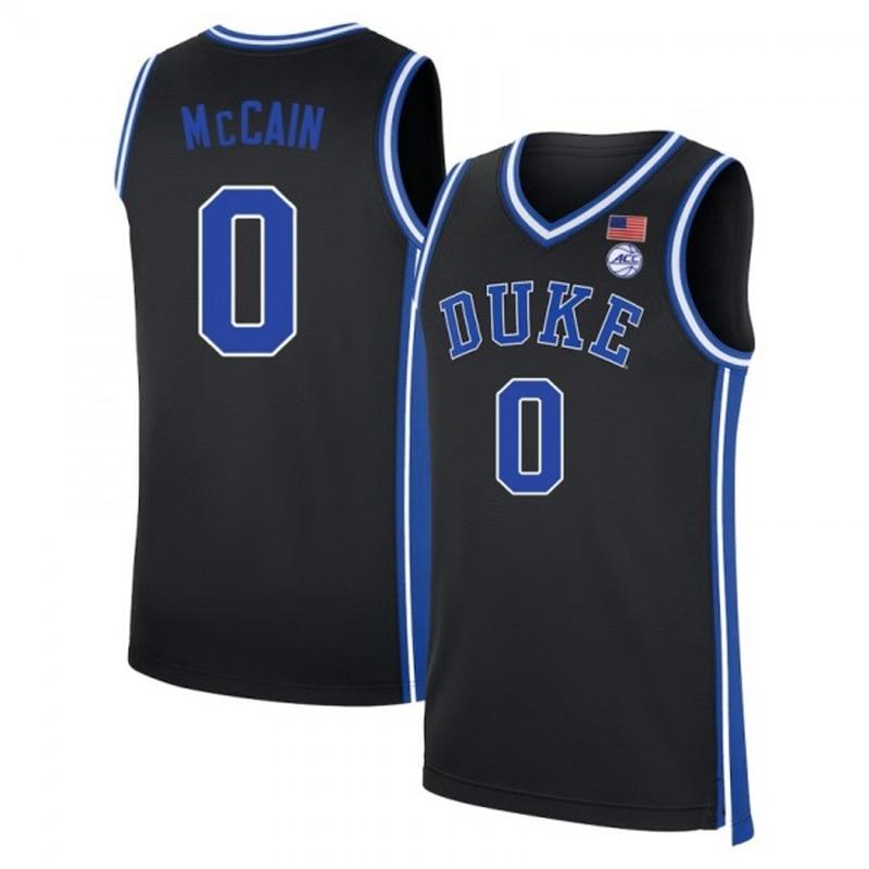McCain #0 Duke White College Basketball Jersey Tank Top, Breathable Mesh Sleeveless V-Neck Game Day Fan Shirt, Unisex Athletic Streetwear
