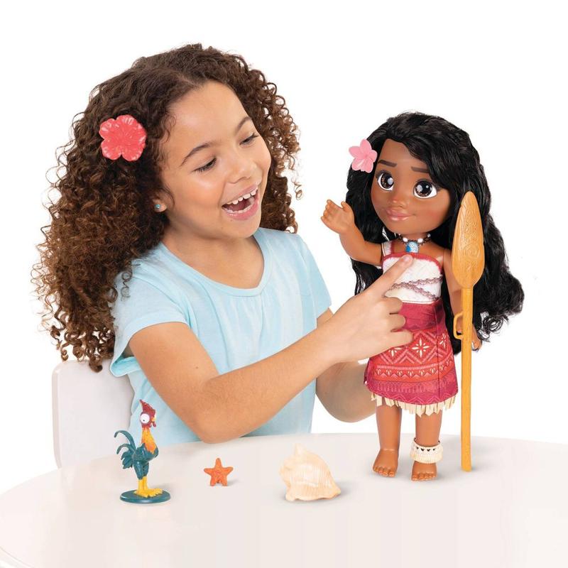 Disney Moana 2 My Singing Friend 14" Moana Doll & Heihei - Singing, Talking, 15 Phrases, 6 Accessories, Perfect Gift for Kids Ages 3+