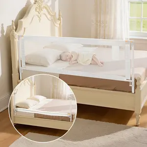 【DealsForYouDays】VEVOR Toddler Bed Rail, Kids Beds Guard Rail with Reinforced Iron Pipe and Oxford Cloth, Adjustable Height Bed Side Railing, Portable Guard Bumper Barrier for Crib, Bunk, 78.74 x 35.04 in, 1 Piece Bed Restraint System Safety Guardrail