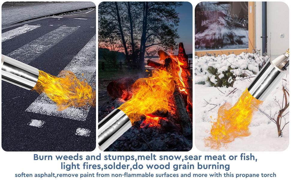 Propane Torch Weed Burner,Blow Torch,Heavy Duty,High Output Flamethrower with Turbo Trigger Push Button Igniter and 10 FT Hose for Roof Asphalt,Ice Snow,Road Marking Propane Torch Weed Burner,Blow Torch,Heavy Duty,High Output Flamethrower with Turbo Trigger Push Button Igniter and 10 FT Hose for Roof Asphalt,Ice Snow,Road Marking