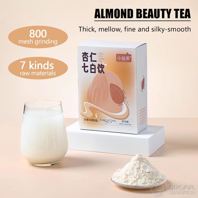 Almond Soy Milk Beauty Tea 140g (7pcs×20g) Caffeine Free With Almond, Instant soybean powder, Semen Coicis, Coconut milk powder, Oligo-maltose, Lotus seed, Gordon Euryale, Yam, Lily Almond Soy Milk Beauty Tea 140g (7pcs×20g) Caffeine Free With Almond, Instant soybean powder, Semen Coicis, Coconut milk powder, Oligo-maltose, Lotus seed, Gordon Euryale, Yam, Lily