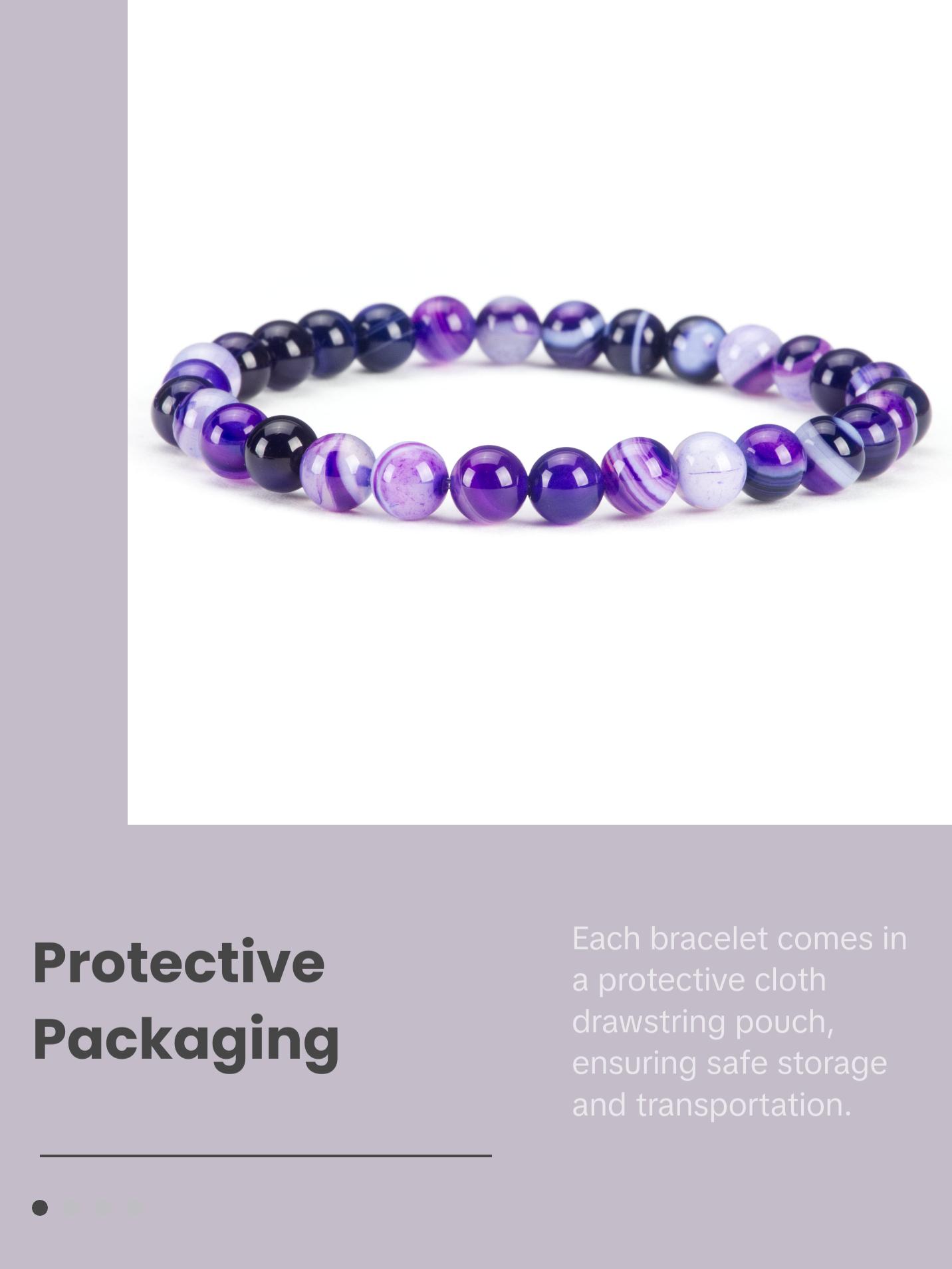 Cherry Tree Collection | Stretch Bracelet | 6mm Beads (Lace Agate - Purple) Cherry Tree Collection | Stretch Bracelet | 6mm Beads (Lace Agate - Purple)