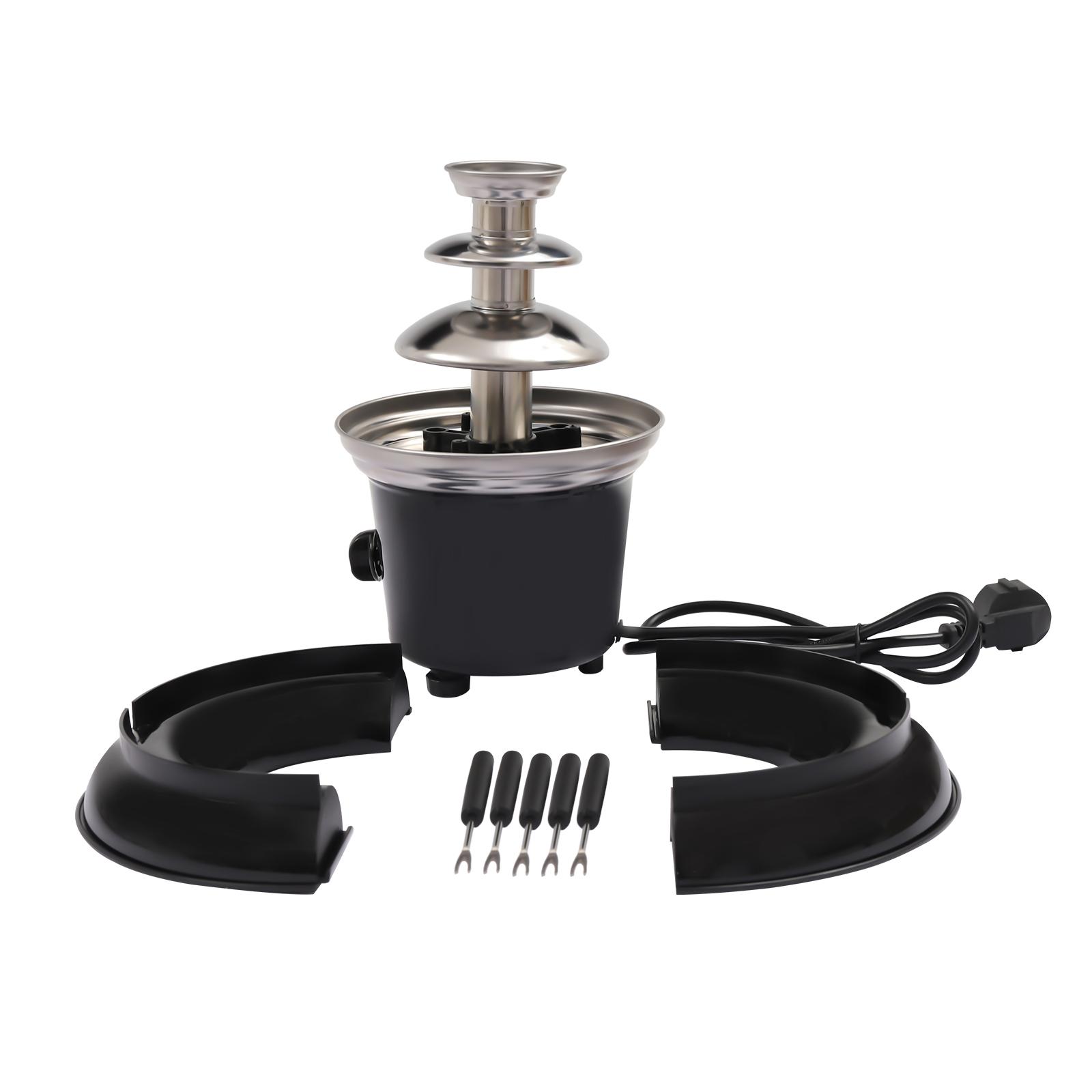 CNCEST 3-Tier Chocolate Fountain Machine 1lb Capacity Stainless Steel Melting Pot with 6 Forks & Serving Tray for Weddings/Parties 120V, 40W CNCEST 3-Tier Chocolate Fountain Machine 1lb Capacity Stainless Steel Melting Pot with 6 Forks & Serving Tray for Weddings/Parties 120V, 40W