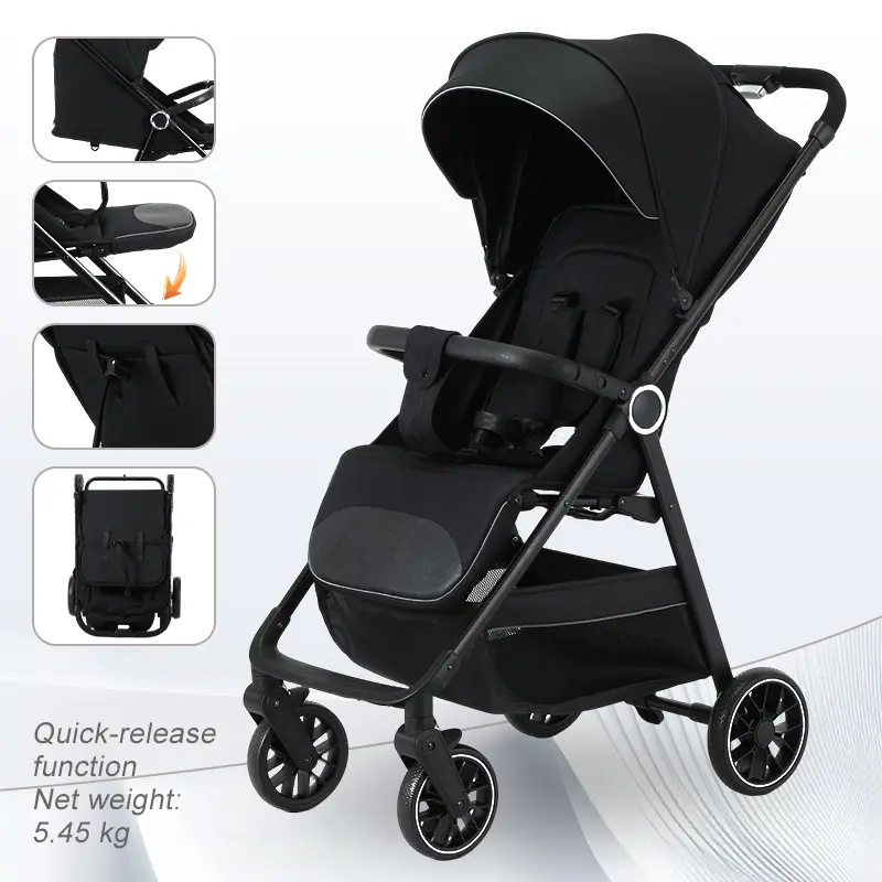 2-in-1 Baby stroller, lightweight and easy to fold, lightweight stroller ,airline-approved, converts from sitting to lying position, with sunshade for UV protection.#SummerVibes