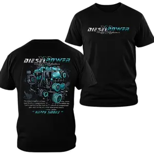 Diesel Power Engine Performance Hoodie, Diesel Engine Graphic, 2 Sides, Soft Fleece Cotton Blend, Truck Diesel Lifestyle Apparel for Men & Women