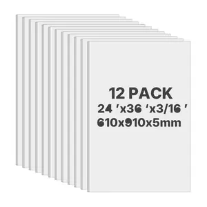 Foam Board Set: 12 Pack White 24 X 36 Inch Poster Board, 3/16 Inch Thick, Acid-Free Double-Sided Foam Core Sheets For Mounting, Crafts, Paintings, Prints, Art Displays, Presentations And Projects