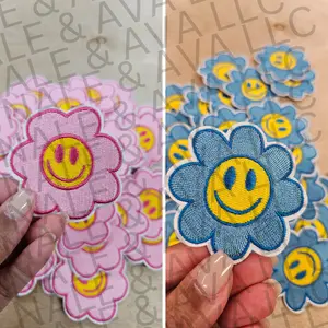 Floral Smiley Hat Patch (1 Patch)
