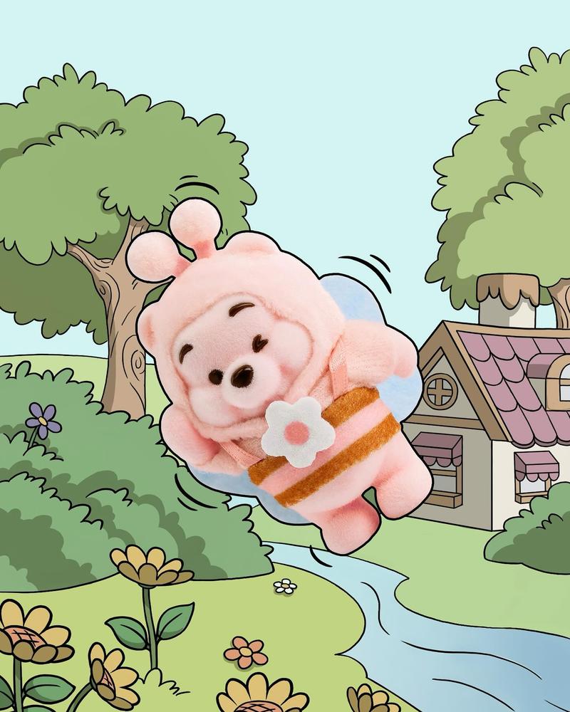 Disney Winnie the Pooh Heart Garden Series Figure Vinyl Blind Box - Cute and Soft  Plush Toy, Perfect for Hanging on Bags, Keys or Backpacks. A Lovely Gift for Any Occasion