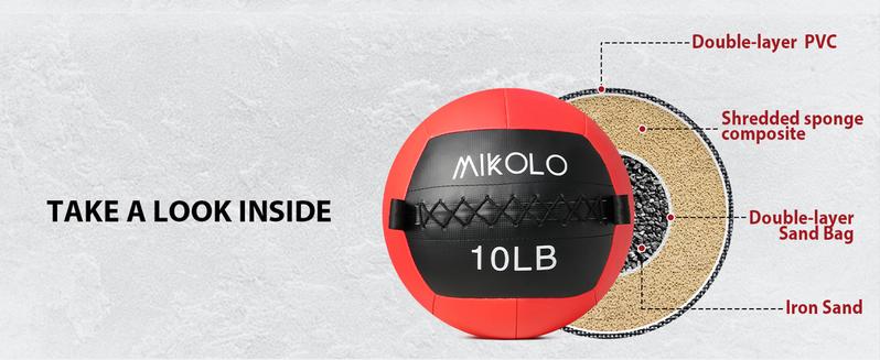 MIKOLO Medicine Ball Set for Core & Strength Training – Multi-Weight (10/15/20/25LB), Soft Wall & Slam Balls, Home Gym Fitness EquipmentMIKOLO Arm Workout Machine