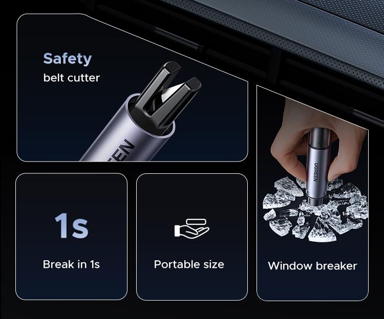 UGREEN 2-in-1 Car Window Breaker & Seatbelt Cutter,Upgraded Safe Hammer Glass Breaker Under Water, Car Hammer Seatbelt Cutter Window Breaker Emergency Escape Tool, Glass Breaker for New Cars– Must For Car-Emergency Escape Tool, TikTokShopHolidayHaul