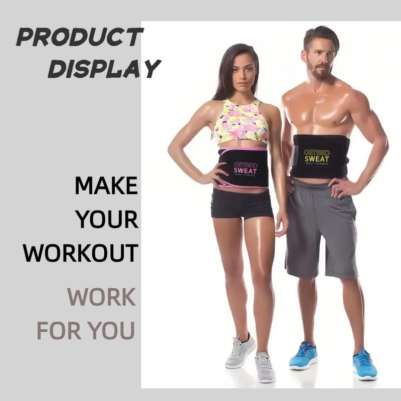 GETBED Classic Sweat Waist Trimmer for Women & Men Black/Pink CR Neoprene with Neo-Sweat Technology for High Intensity Training Gym Workouts Fitness Layer Waist Trainer Belt Exercise Waistband 2 Adjustable Sizes Choose Color