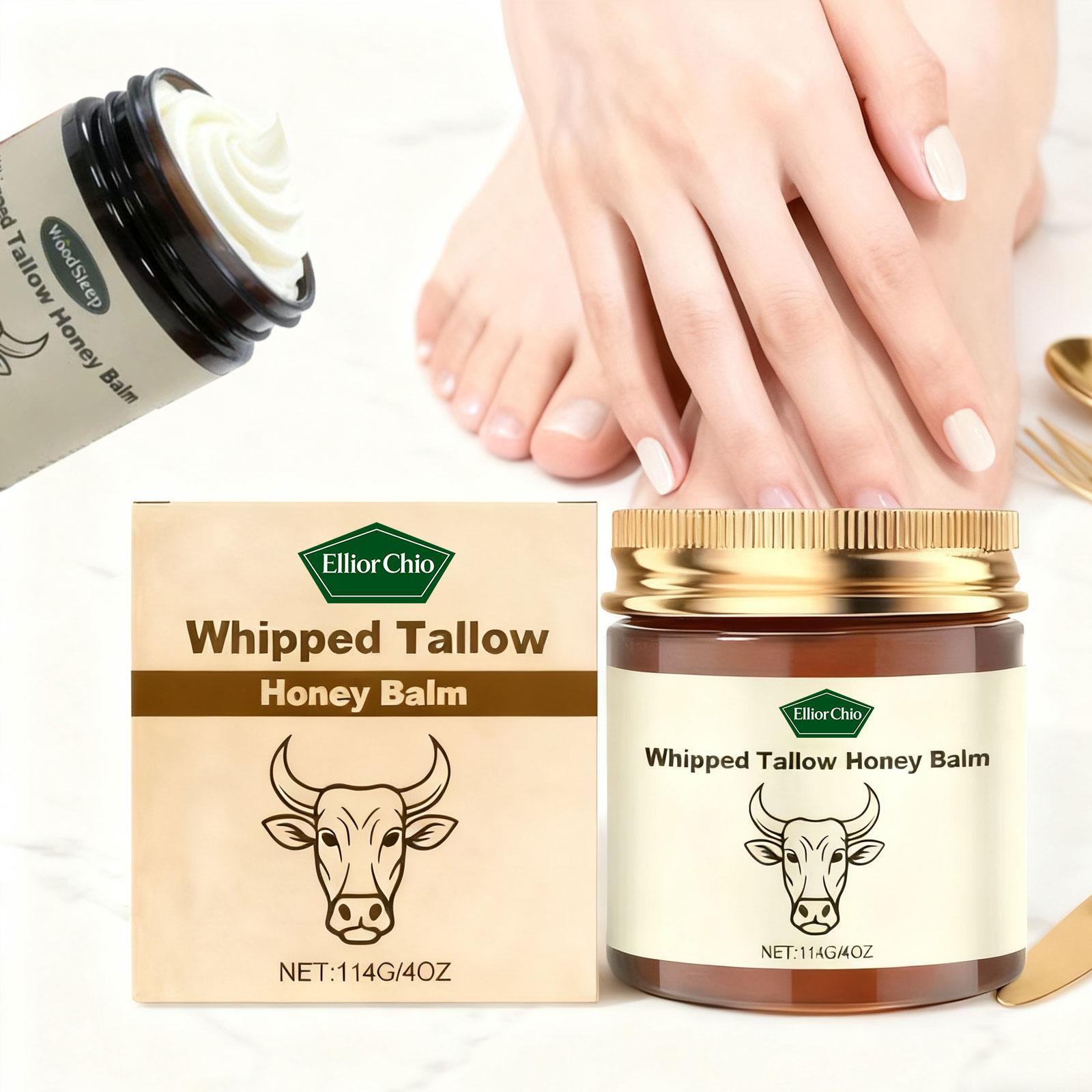 Whipped Grass-Fed Beef Tallow Honey Balm - 4 Oz,Moisturizing Cream for Soft, Smooth Skin - Handmade All-Natural Moisturizer - Lavender,hydrating, comfort, moisture boost cream, luminous firming cream, body care, hydrating dry skin