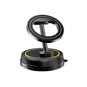 Car Phone Mount 360° Rotatable Adjustable Foldable Magnetic Vacuum Suction Holder Compatible with iPhone & Android Phones Easy Installation