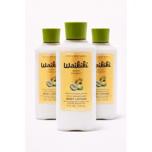 WAIKIKI BEACH COCONUT Bath & Body Works Body Lotion 3-Pack – 8 oz Each