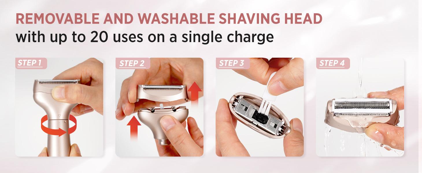 Orchrose Electric Razor- 2 in 1 Shaver & Trimmer for Women,Portable Rechargeable Hair Removal Kit for Face,Body,Leg, Bikini,Underarm &Arm Gift Smooth Comfort ，Rose gold