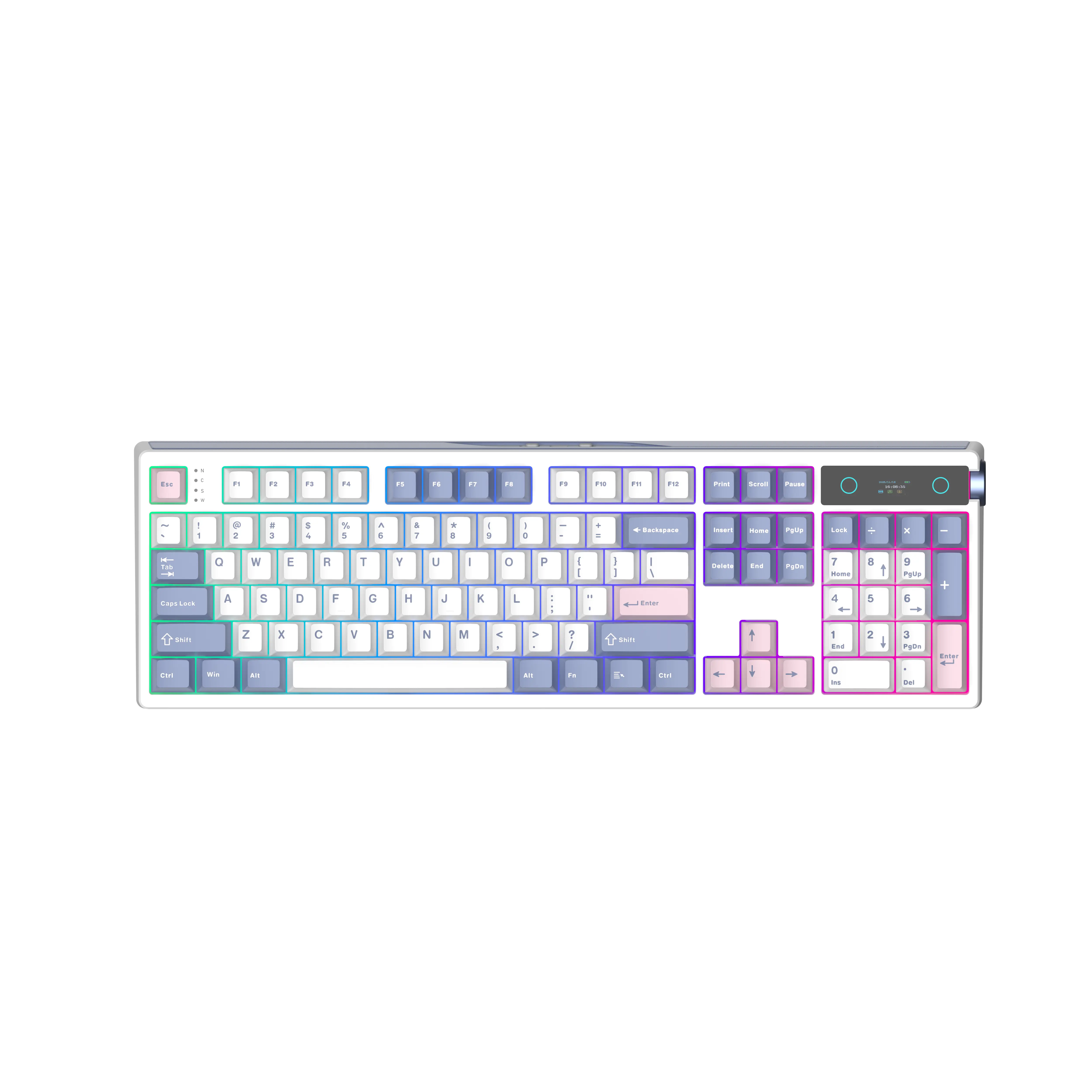 EPOMAKER TH108 PRO Full Size Creamy Jade Gamer Stuff Keyboard - Smart Screen, Knob, 10000mAh, ARGB Backlight, Gasket Mount, South-Facing LEDs, Hot-Swappable, Custom Driver, Kickstand, Wireless/Bluetooth Keyboards for PC/Mac, Creamy Keyboard