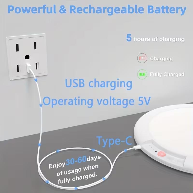 4Pcs Rechargeable Motion Sensor LED Ceiling Light, Wireless Battery-Operated Overhead Lamp, 3-Color Dimmable Indoor Light for Closet, Pantry, Hallway, Shower, Shed, Modern Semi-Flush Mount(5000amh)