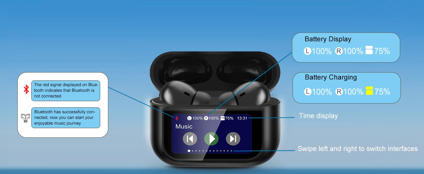 Wireless Bluetooth Earbuds–Portable, with Replacement Ear Tips, Wireless Charging & Long Battery Life. Musthave Black Friday Gift / Christmas Present!