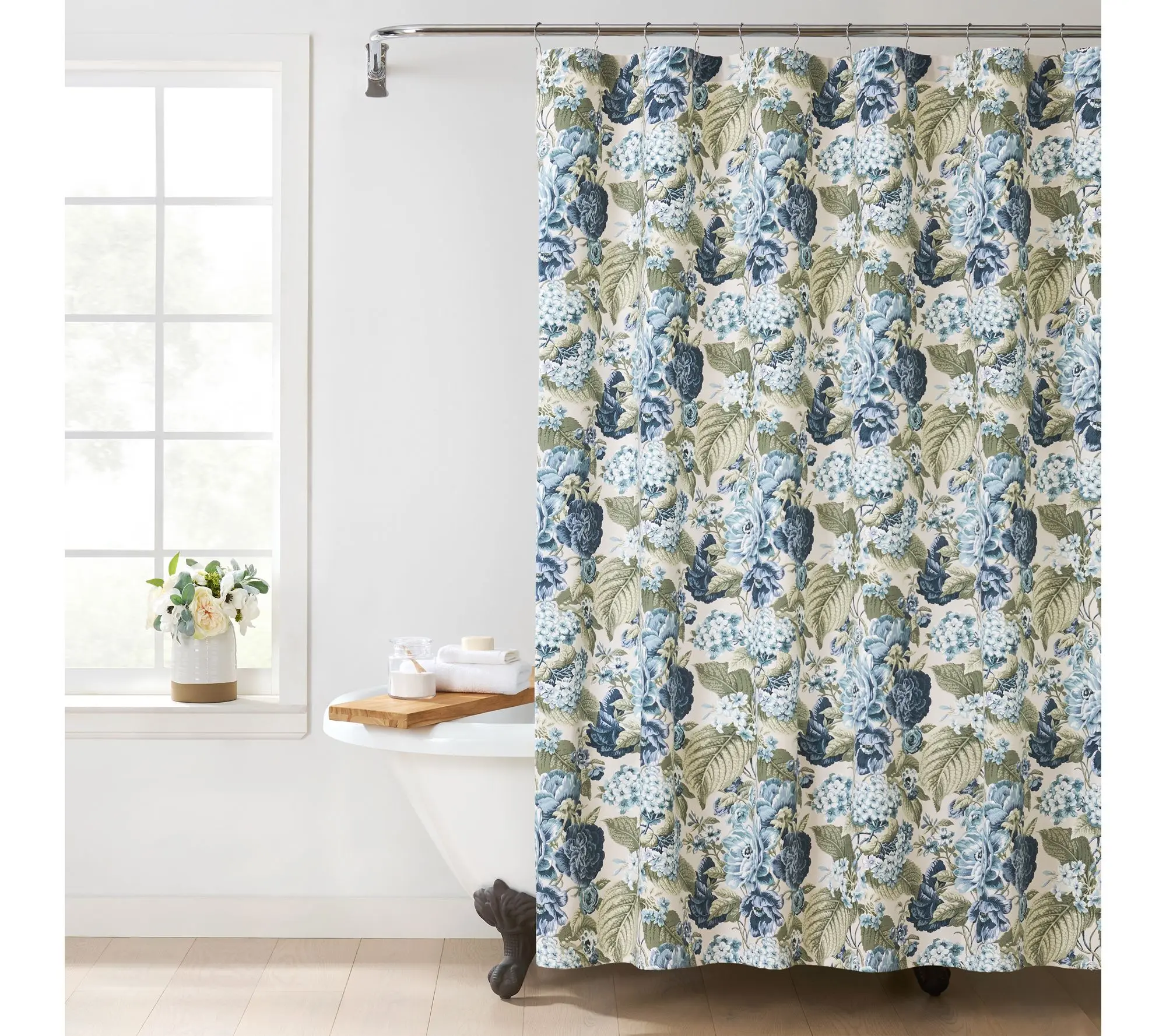 Waverly Cotton Floral Shower Curtain with Liner Waverly Cotton Floral Shower Curtain with Liner