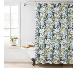 Waverly Cotton Floral Shower Curtain with Liner