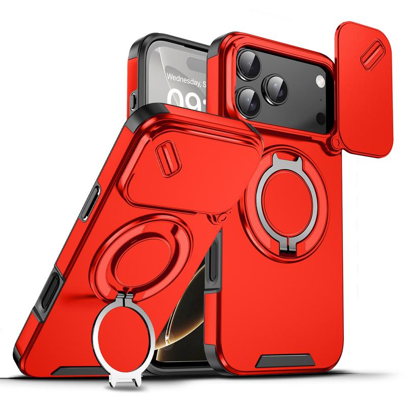 For iPhone 17 16 15 14 13 12 Pro Max with Camera Protector Case, 360 Rotated Ring Kickstand Holder Military Grade Shockproof Protective Cover For iPhone 17 16 15 14 13 12 Pro Max with Camera Protector Case, 360 Rotated Ring Kickstand Holder Military Grade Shockproof Protective Cover