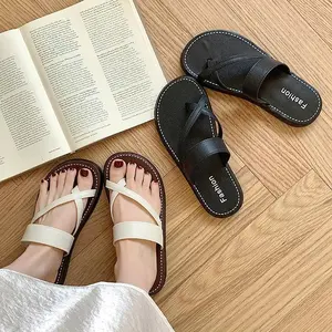 Women's Flat Sandals Dressy Comfortable Slide Sandals Fashion Open Toe Slip On Beach Sandals for Summer