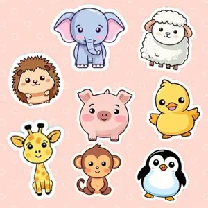 Kids Animal Vinyl Sticker books r Pack, Waterproof Decals for Water Bottle, Laptop, Skateboard, Fun Classroom Rewards