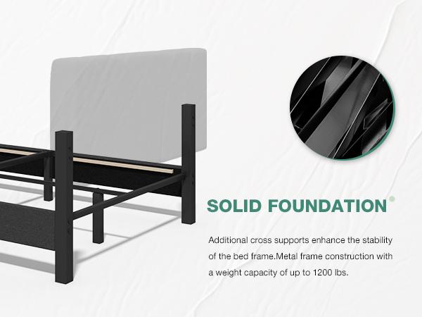 Novilla  Bed Frame Upholstered Platform Full/Queen/King Bed Frame with Adjustable Headboard, Strong Weight Capacity, No Box Spring Needed, Easy Assembly, Grey Modern Unique Bedroom Furniture,Holiday Haul