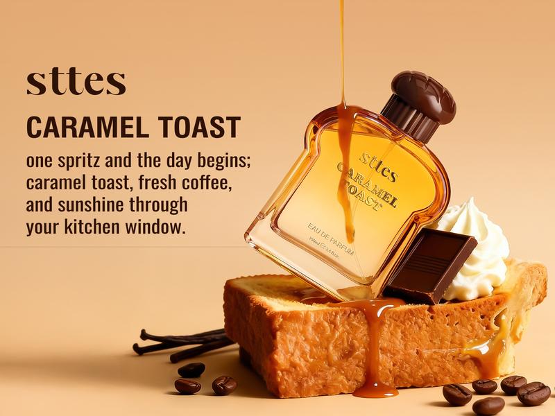 Sttes Caramel Toast Eau de Parfum, Warm Gourmand Fragrance with Vanilla, Coffee, Chocolate Notes, 100ml Sttes Caramel Toast Eau de Parfum, Warm Gourmand Fragrance with Vanilla, Coffee, Chocolate Notes, 100ml