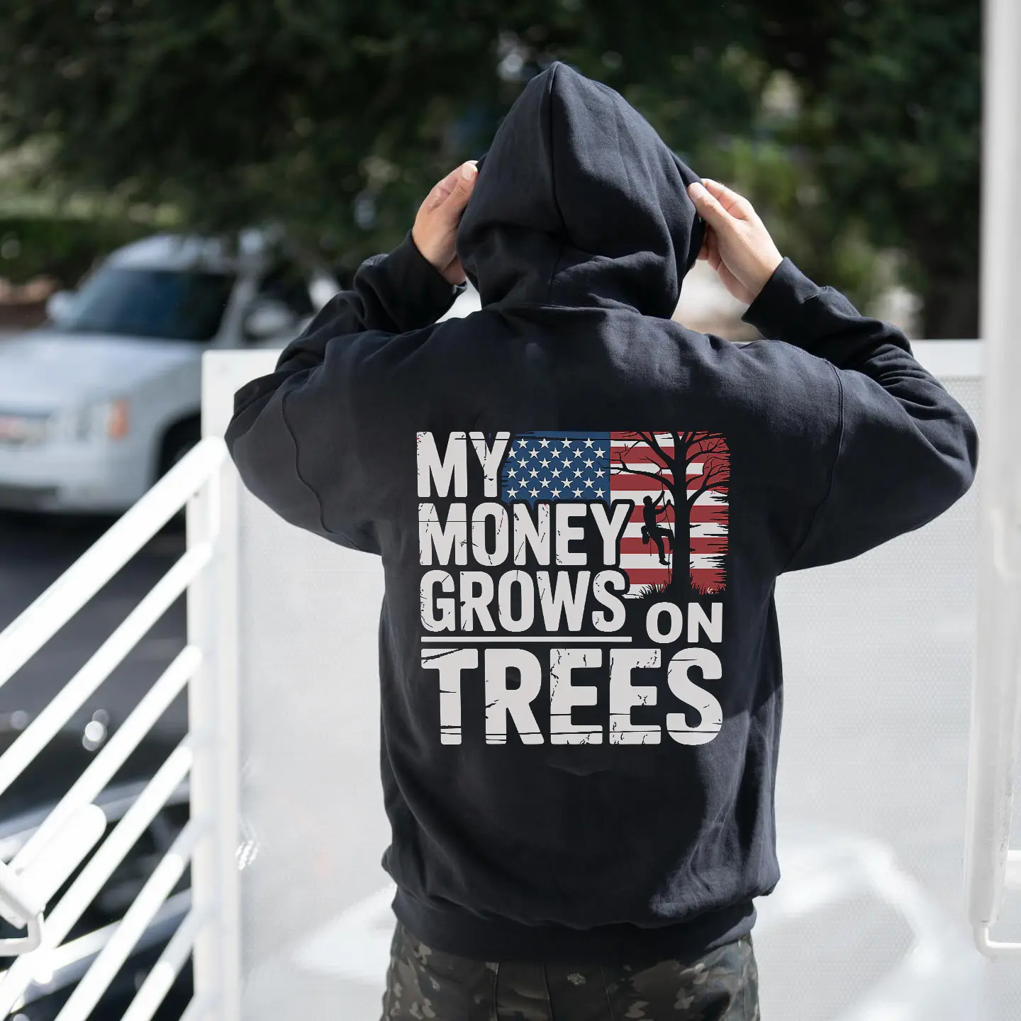 Stihl My Money Grows On Trees Printed Fleece-lined Unisex Hoodie Hoodie - Sweatshirt