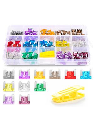 Nilight 140pcs Low Profile Mini Blade Fuse Assortment, 2A 3A 5A 7.5A 10A 15A 20A 25A 30A 35A 40A Mini Blade Fuses for Car Boat Truck SUV Automotive Durable Reliable Connectors Universal Connector
