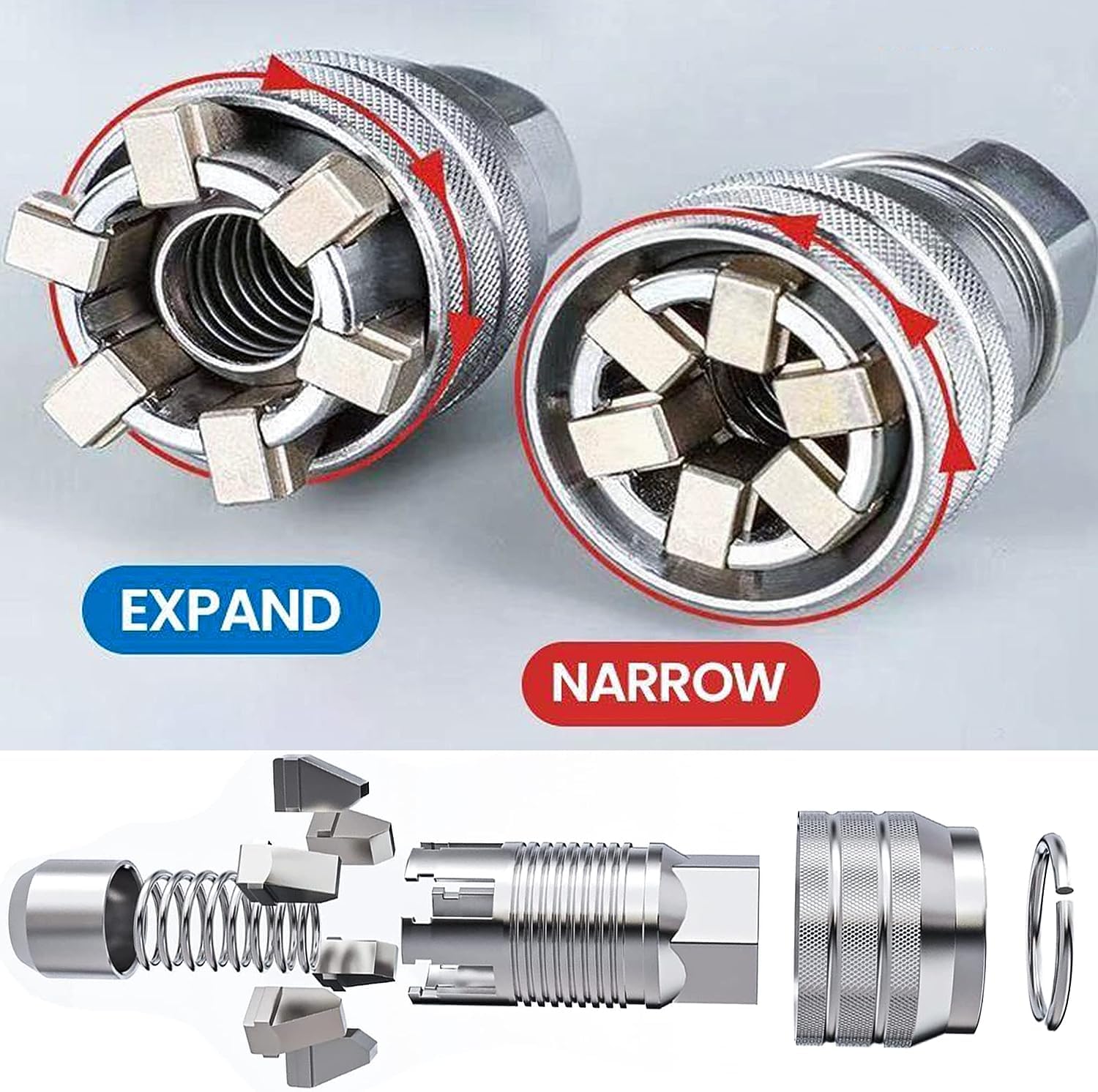 Adjustable Universal Socket Wrench, Manual Socket Wrench, Multifunctional Sleeve, 10mm-19mm Universal Sockets Tools for 3/8" Drive Ratchet Torque Wrench and Power Drill