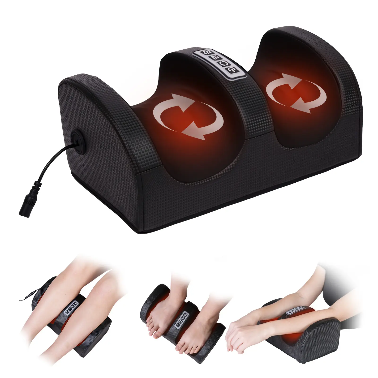 Shiatsu Foot Massager Machine with Heat & Roller for Foot & Calf Massage Portable 20 Heads 15-Minute Timer Gift for Mom Dad Adjustable Relaxing,dorm essentials tiktokshopbacktoschool