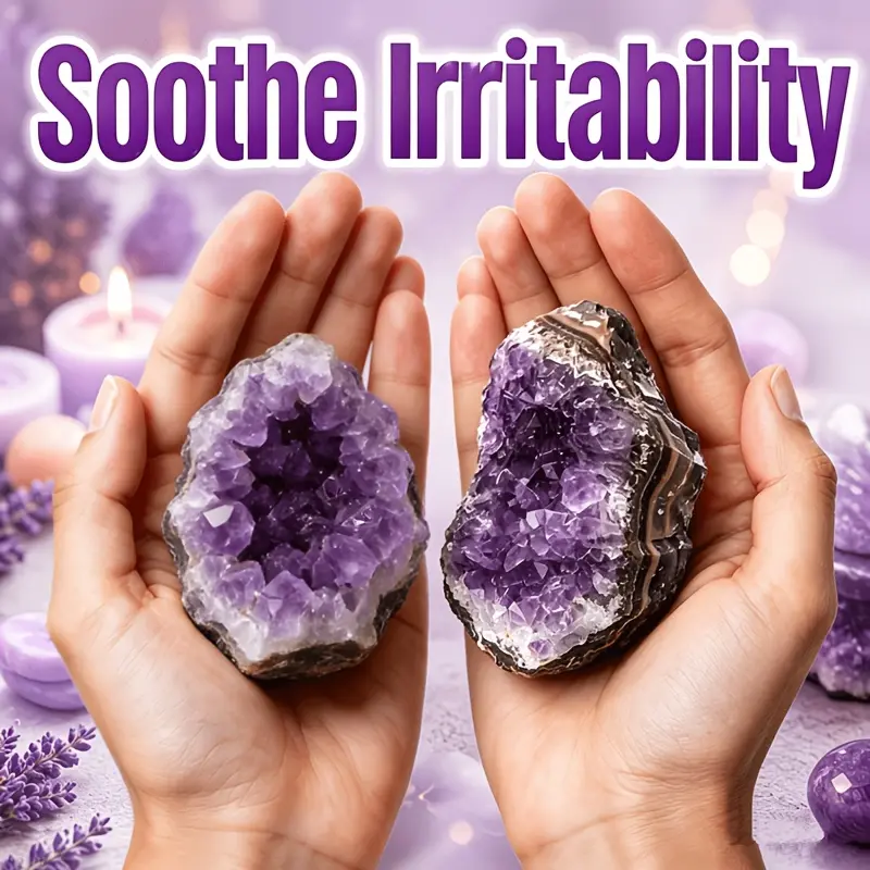 2-Pack Natural Raw Amethyst Geode Clusters, Single Piece 60-85g, Original Amethyst Mineral Specimen, Vintage Natural Stone Desk Decoration, Crystal Collection Handcrafted Raw Stone, Perfect for Crystal Lovers #SummerWins #DealsForYouDays