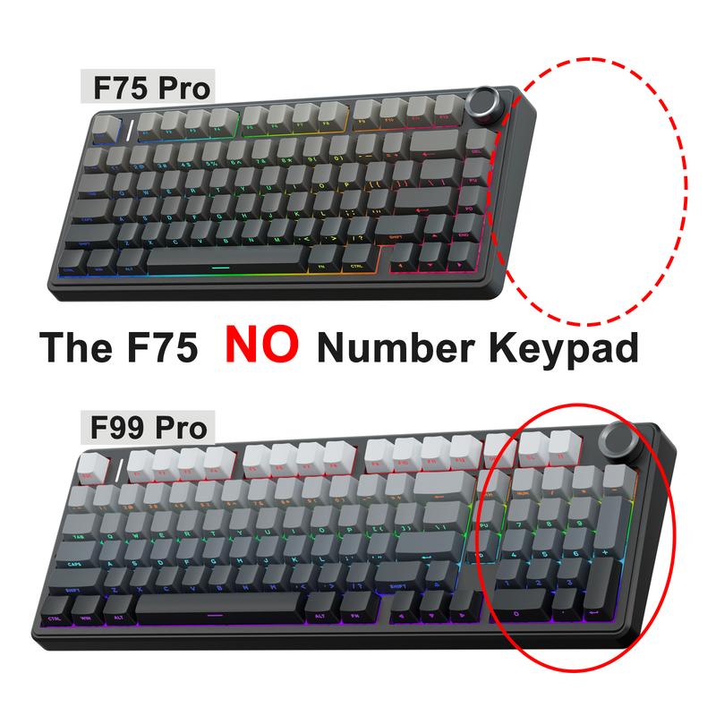 OFFICIAL AULA F75 Pro Wireless Mechanical Gaming Keyboard, 75% Hot-Swappable, USB Charging, RGB Backlight, PBT Side-Printed Keycaps, Multimedia Scroll Wheel, Creamy Keyboards PC accessories TikTokShopfalldealsforyou