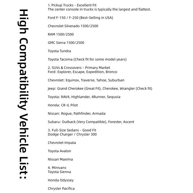 OPSETER-Multifunctional PU Leather Car Armrest Box Mat with Central Elbow Heightening Pad Storage Box Cup Holder & Car Tissue Box Auto Interior Accessories