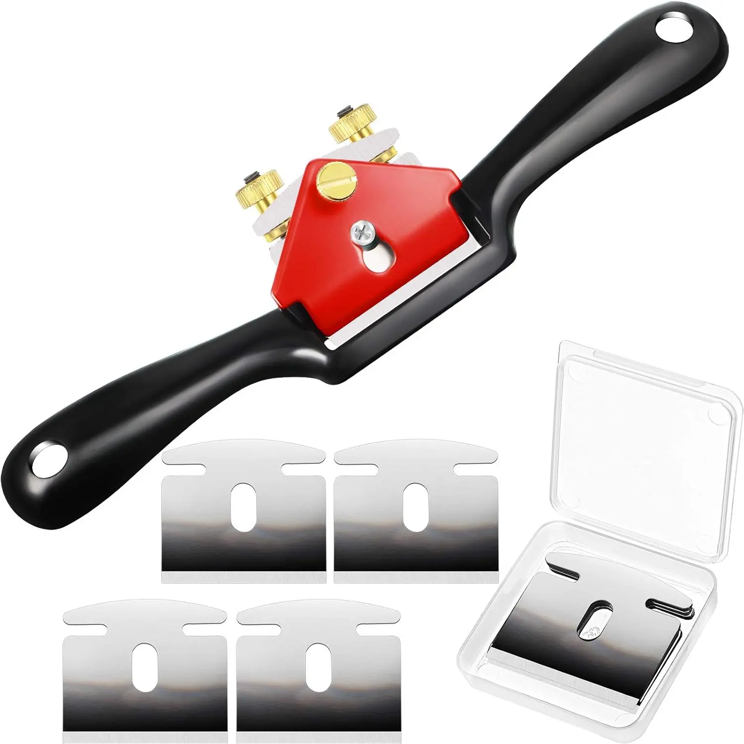 Adjustable Spokeshave Hand Planer Woodworking Tool, Precision Hand Tool for Smoothing, Edging, 5 Blades Included, TikTok Viral DIY Furniture Restoration Essential, Woodworking Tools