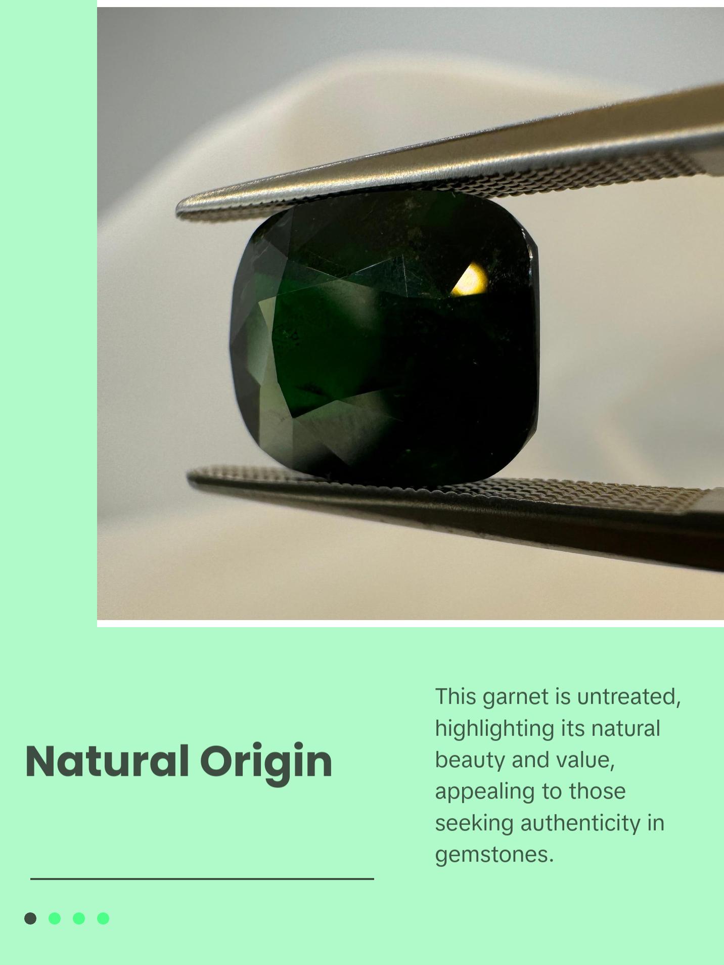 GIA certified Natural Tsavorite Garnet (Green) - 6.63ct - Rectangular Cushion